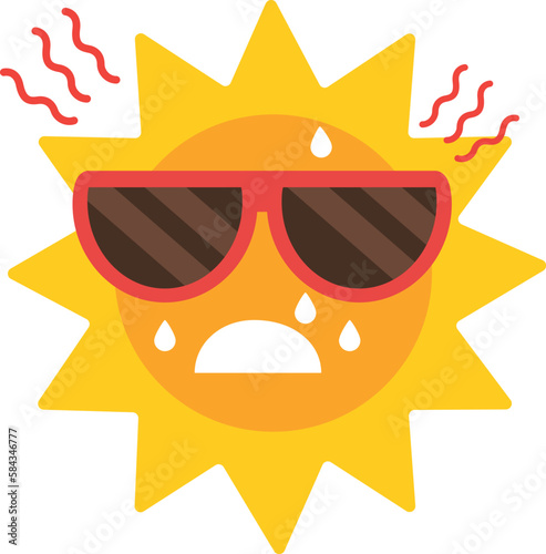 Summer sun feeling hot vector illustration