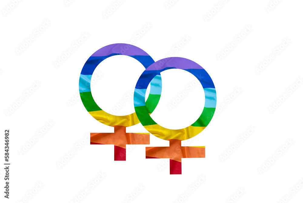 Female Gender Symbols with the rainbow flag Female Gender Symbols with the rainbow flag