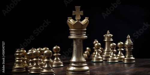 King in chess game represent to leader of the game under the concept of businness strategy. Generative AI