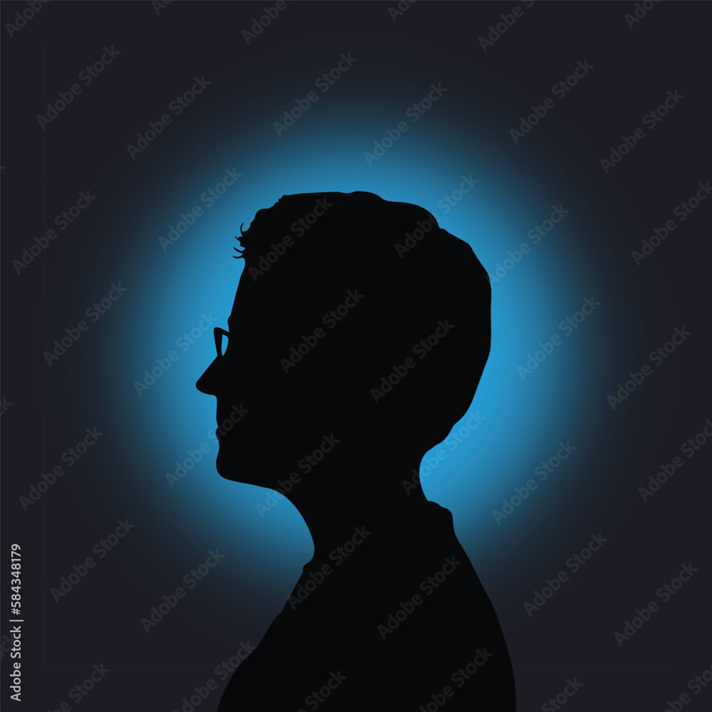 Head icon silhouette. Profile icons set. Gradient avatar. Profile silhouette faces. Vector illustration Head icon silhouette. Profile icons set. Gradient avatar. Profile silhouette faces. Vector illustration