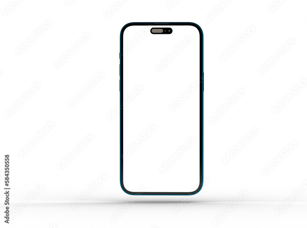 All-screen smartphone mockup isolated 3d All-screen smartphone mockup isolated 3d