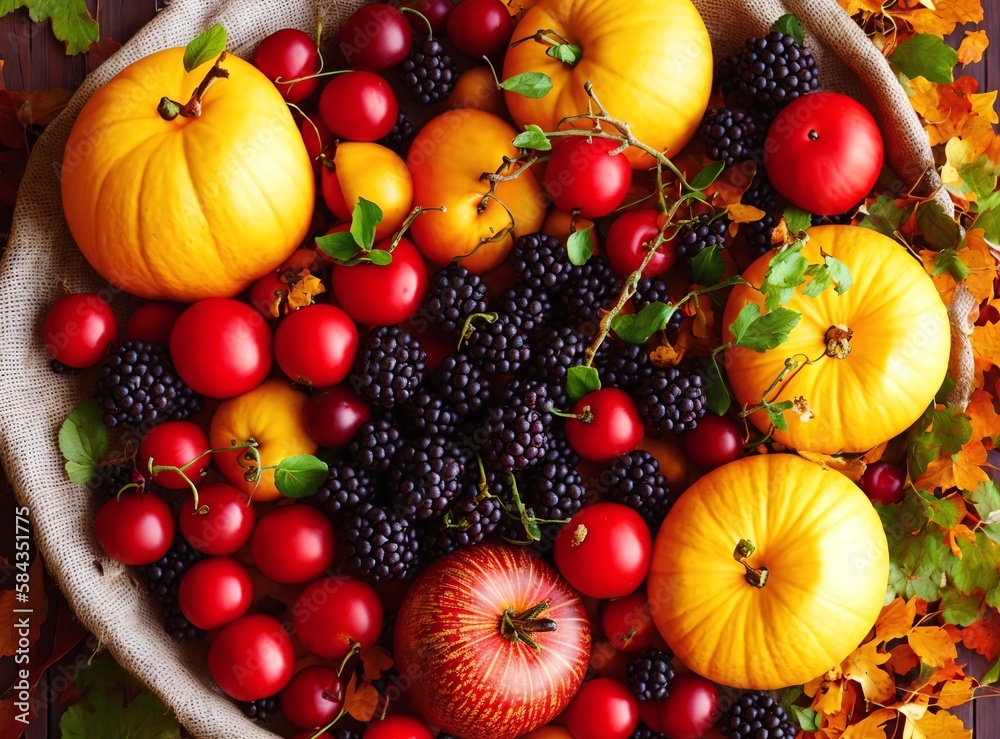 Cornucopia of mixed fruit concept art created with Generative AI. Cornucopia of mixed fruit concept art created with Generative AI.