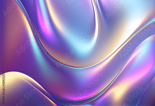 Abstract fluid iridescent modern retro futuristic holographic chromatic dynamic wave in motion. Ideal for backgrounds wallpapers banners posters and covers