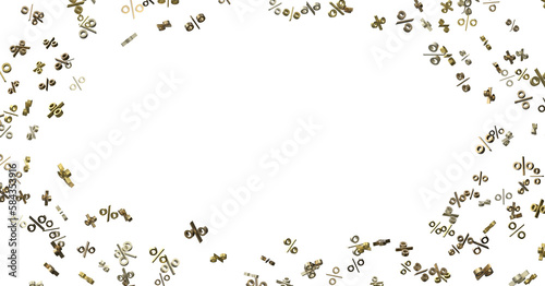 Sales icons floating in the air 3D rendering