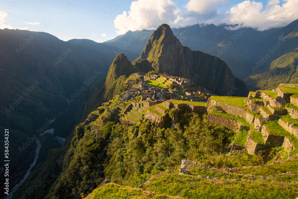Sunset on Machu Picchu, the lost city of Inca - Peru