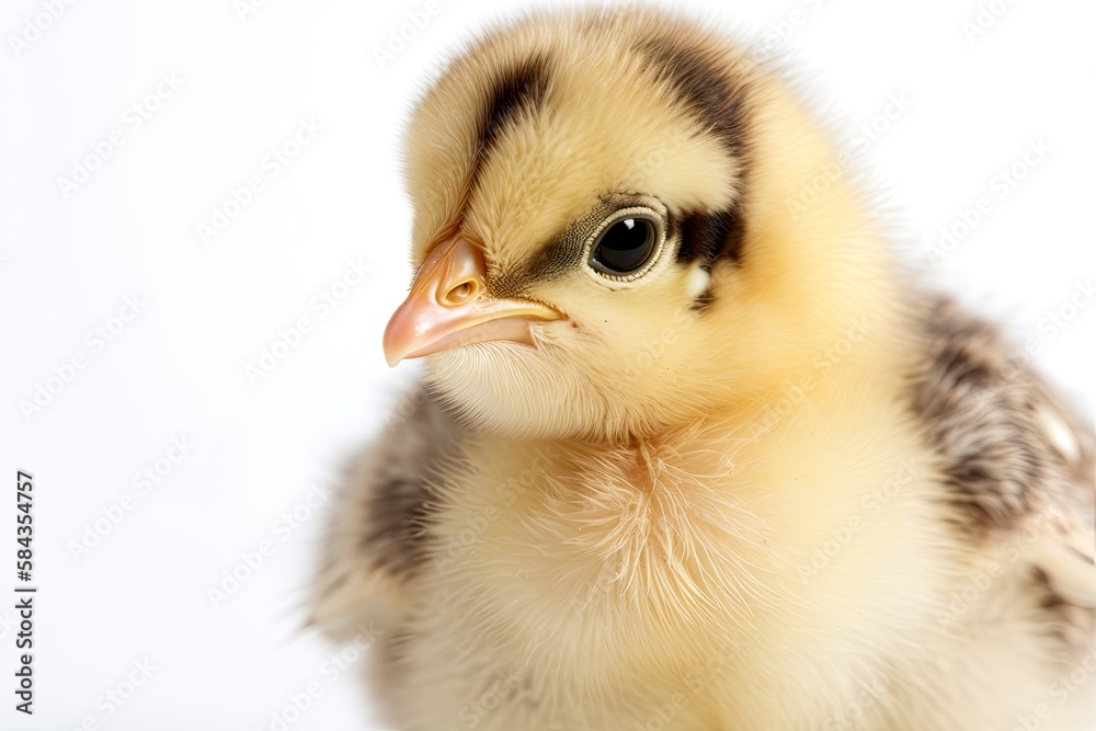 A baby chick on a white background A baby chick on a white background