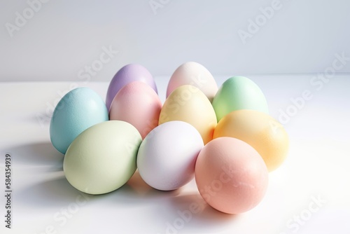 Pastel rainbow Easter eggs Isolated on a white background