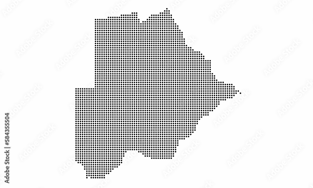 Botswana dotted map with grunge texture in dot style. Abstract vector illustration of a country map with halftone effect for infographic. 