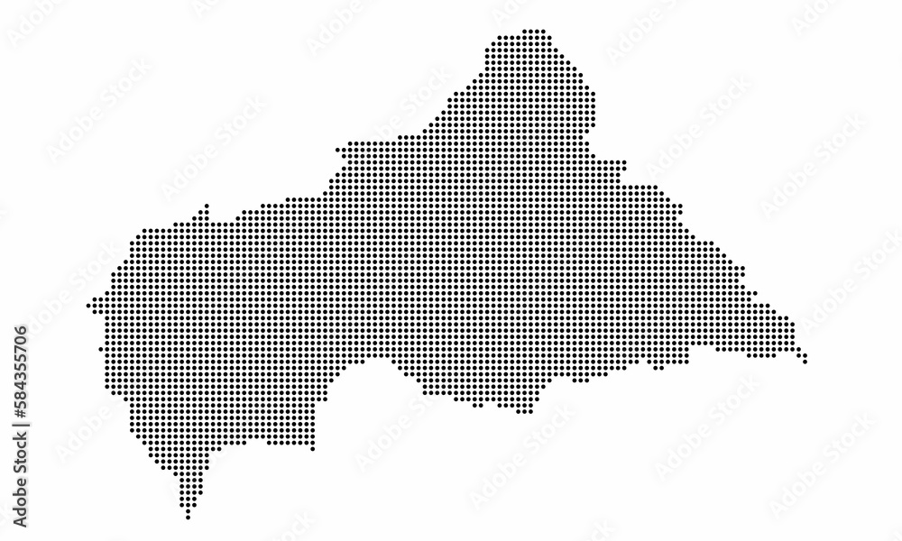Central African Republic dotted map with grunge texture in dot style. Abstract vector illustration of a country map with halftone effect for infographic. 