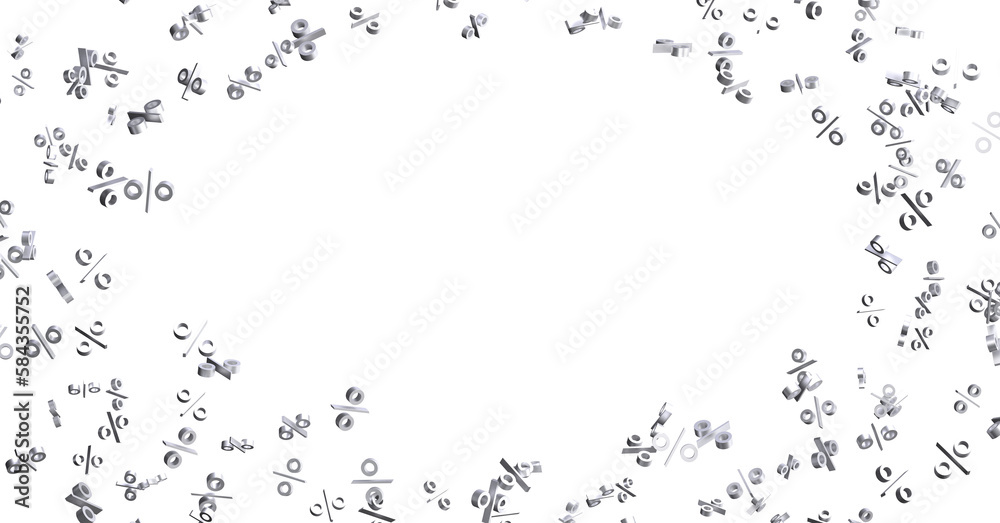 Sales icons floating in the air 3D rendering - 3D percent rain illlustration Sales icons floating in the air 3D rendering - 3D percent rain illlustration