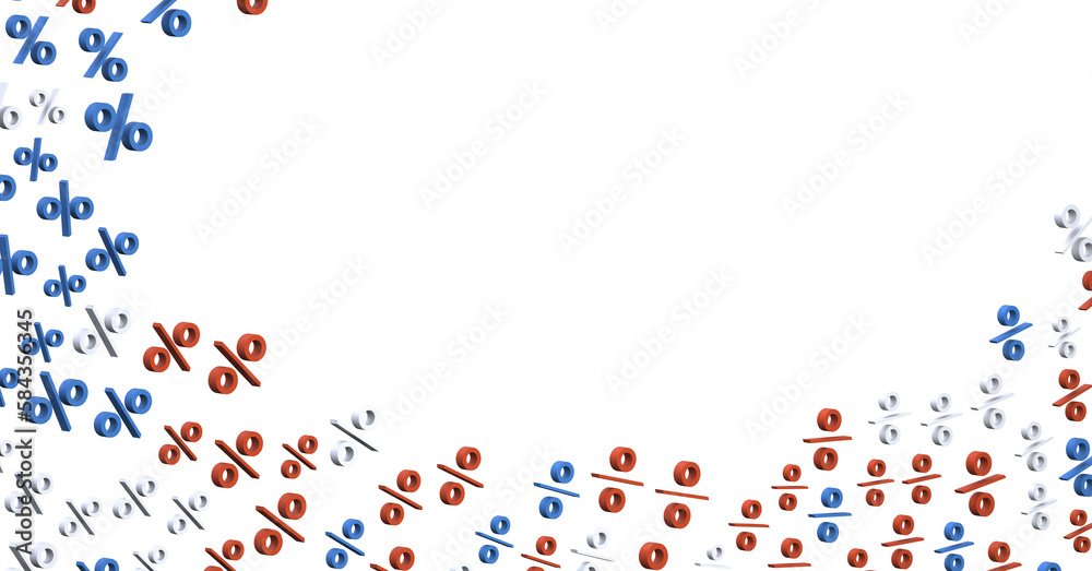 sale digital percent in transparent - 3D percent rain illlustration