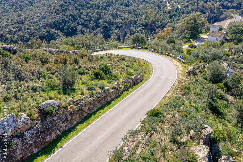 road, andalusia, backplate, spain, mountain, aerial above