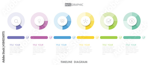 timeline roadmap project diagram Infographic template for business. 6 step modern Timeline diagram with presentation vector timeline roadmap infographic.