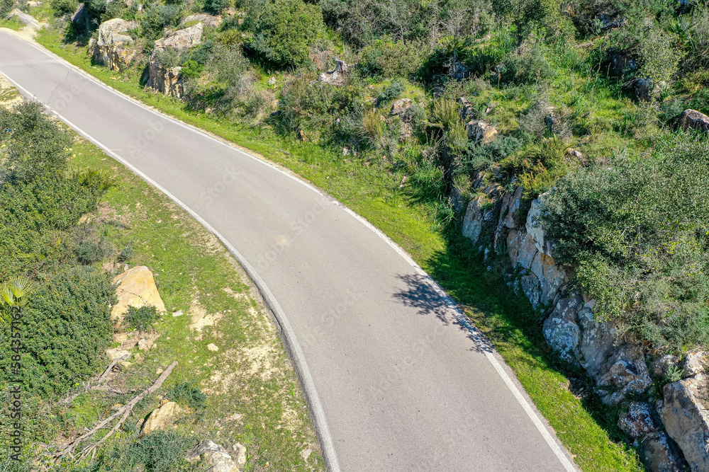 road, andalusia, backplate, spain, mountain, aerial above