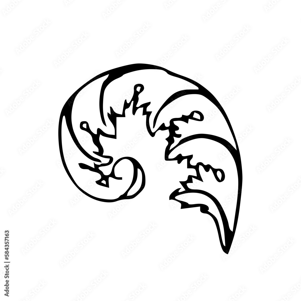 Naklejka premium Vintage ink hand drawing acanthus leaf
