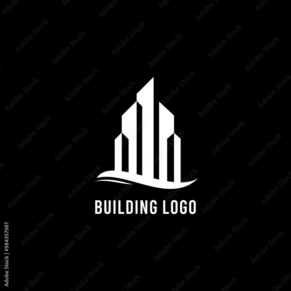 Building logo for construction company, printing with modern concept