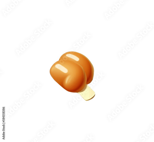 Cartoon meat with a bone on a white background. Vector illustration of pork knuckle