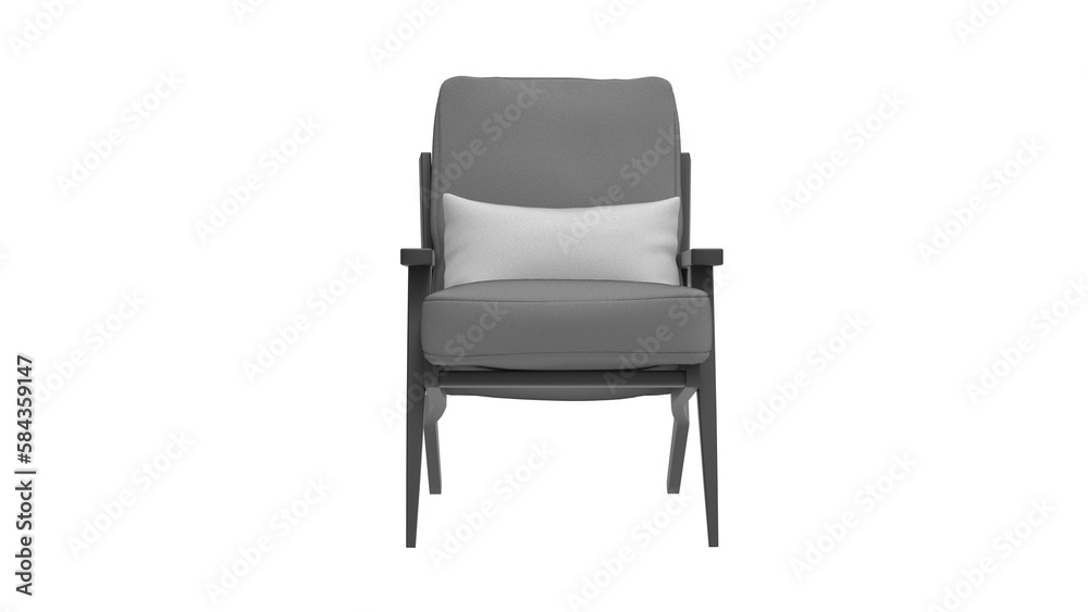 arm chair front view without shadow 3d render arm chair front view without shadow 3d render