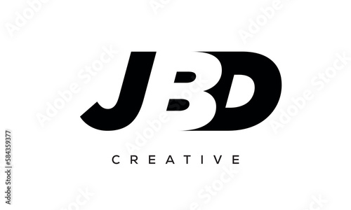 JBD letters negative space logo design. creative typography monogram vector 