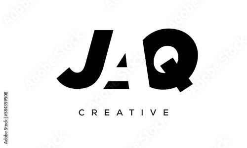 JAQ letters negative space logo design. creative typography monogram vector 