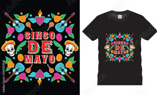 Cinco de mayo premium vector t-shirt design template.Fully editable mexican festival vector graphic and print ready file.T-shirts used for fashion, print, poster,gift, card and etc.