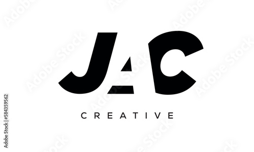 JAC letters negative space logo design. creative typography monogram vector 