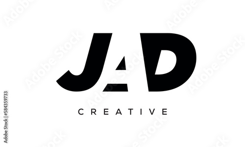 JAD letters negative space logo design. creative typography monogram vector	