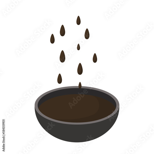Illustration of soy sauce. Asian cuisine element