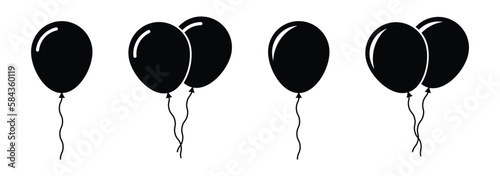 Balloon anniversary icon. Balloon icon, vector illustration