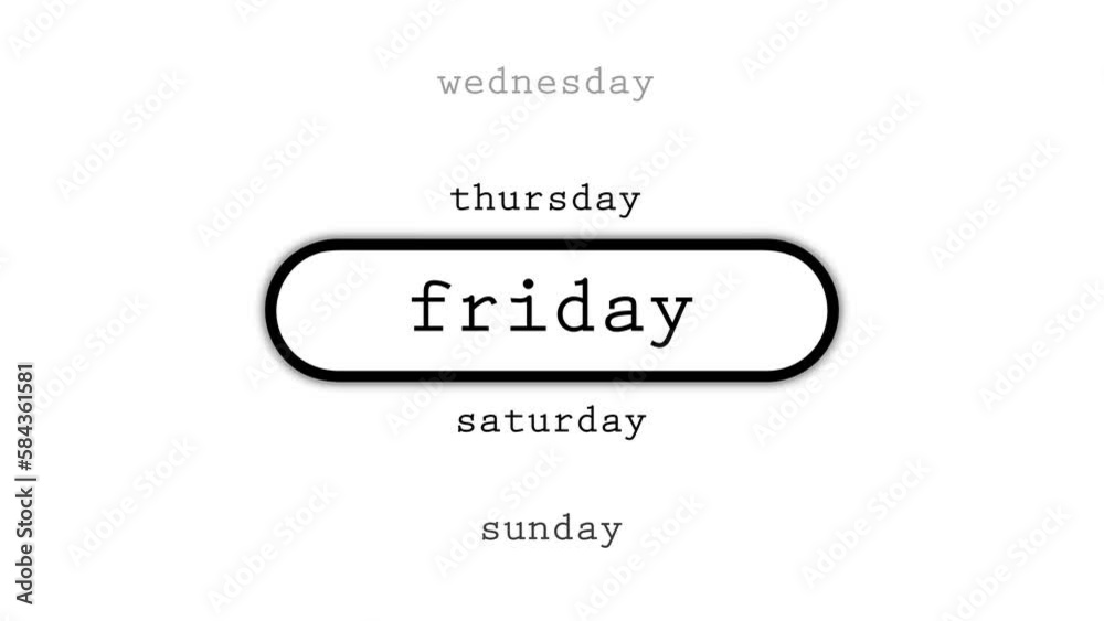 days-calendar-enumeration-of-the-days-of-the-week-4k-video