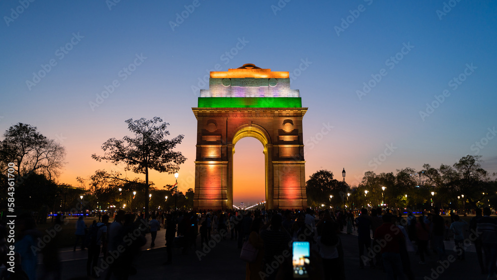 Fototapeta premium The India Gate is a war memorial located at Kartavya path, New Delhi, India