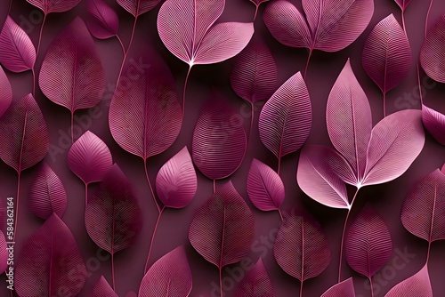 Pattern of dry purple leaves on purple background