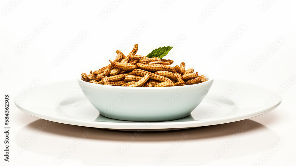 ภาพประกอบสต็อก Illustration of dried mealworms, larvae of Tenebrio ...