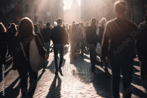 people walking in a city (AI Generated)