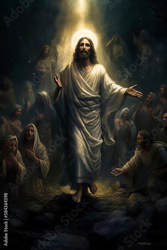 The Ascension of Jesus Christ. AI generativ.