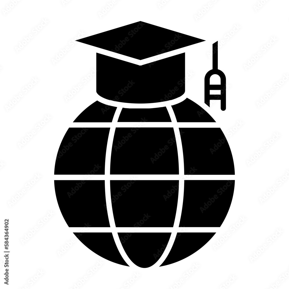 Global Education Glyph Icon Global Education Glyph Icon