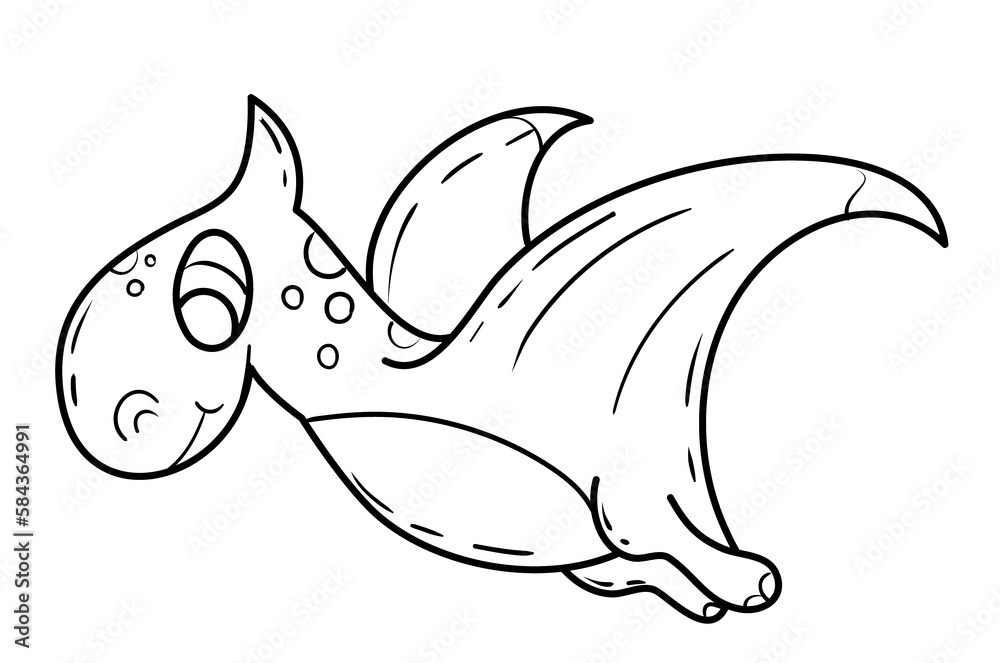Cute line Art Dinosaur