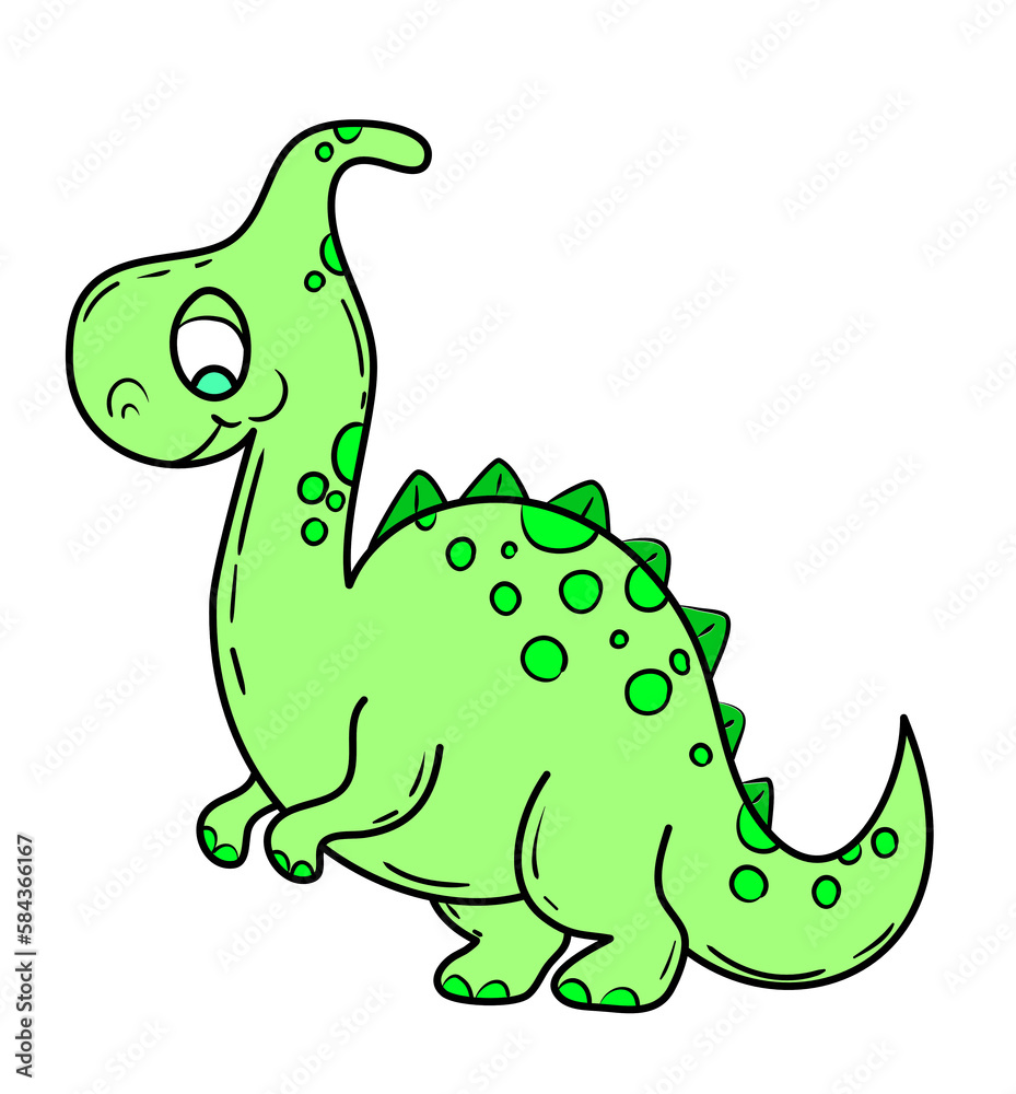 Naklejka premium Cute Colored Dinosaur