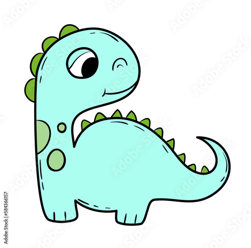 Fototapeta Naklejka Na Ścianę i Meble -  Cute Colored Dinosaur