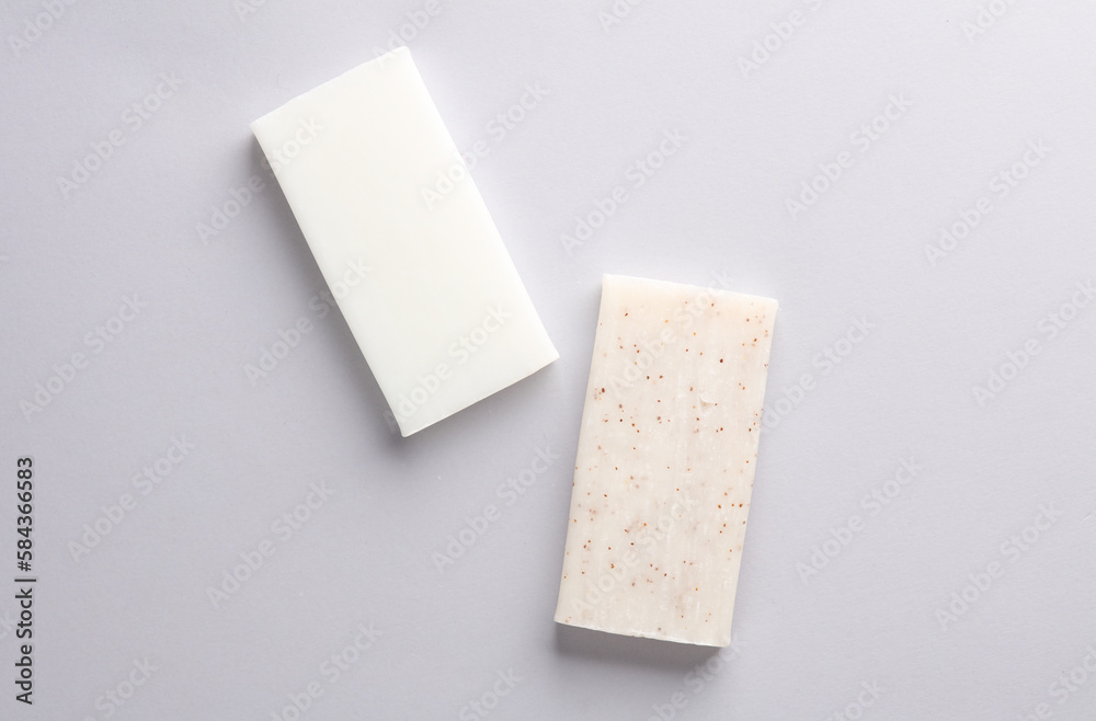 Bars of soap on a gray background Bars of soap on a gray background