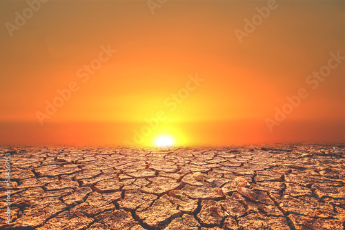 Dry land with hopelessness, concept of global warming and climate change.