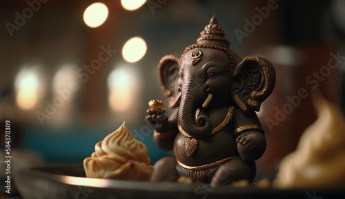 Glorious Elephant Sculpture Commemorating Ganesh Chaturthi Festival