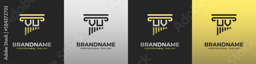 Letter UV or VU Lawyer Logo, suitable for any business related to lawyer with UV or VU initials.