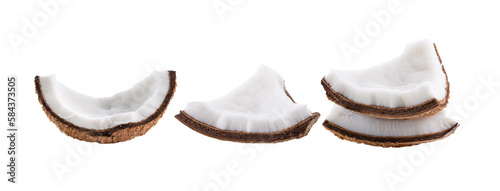 pieces coconut isolated on transparent png