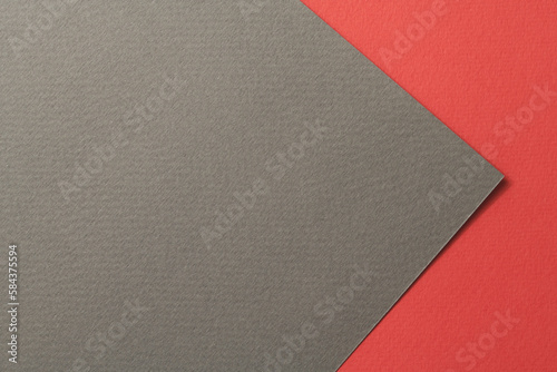 Rough kraft paper background, paper texture gray red colors. Mockup with copy space for text