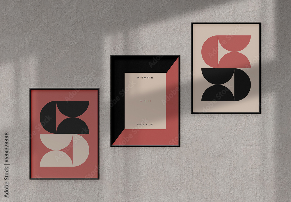 Three Picture Frames Mockup Stock Template | Adobe Stock
