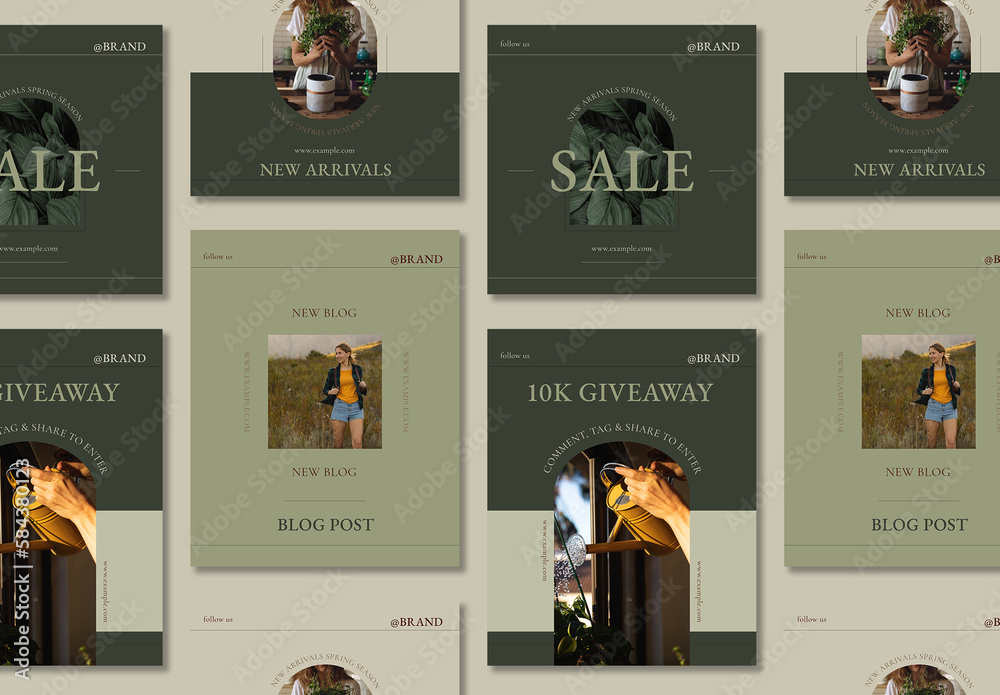 Organic Business Social Media Set Stock Template Adobe Stock Organic Business Social Media Set Stock Template Adobe Stock