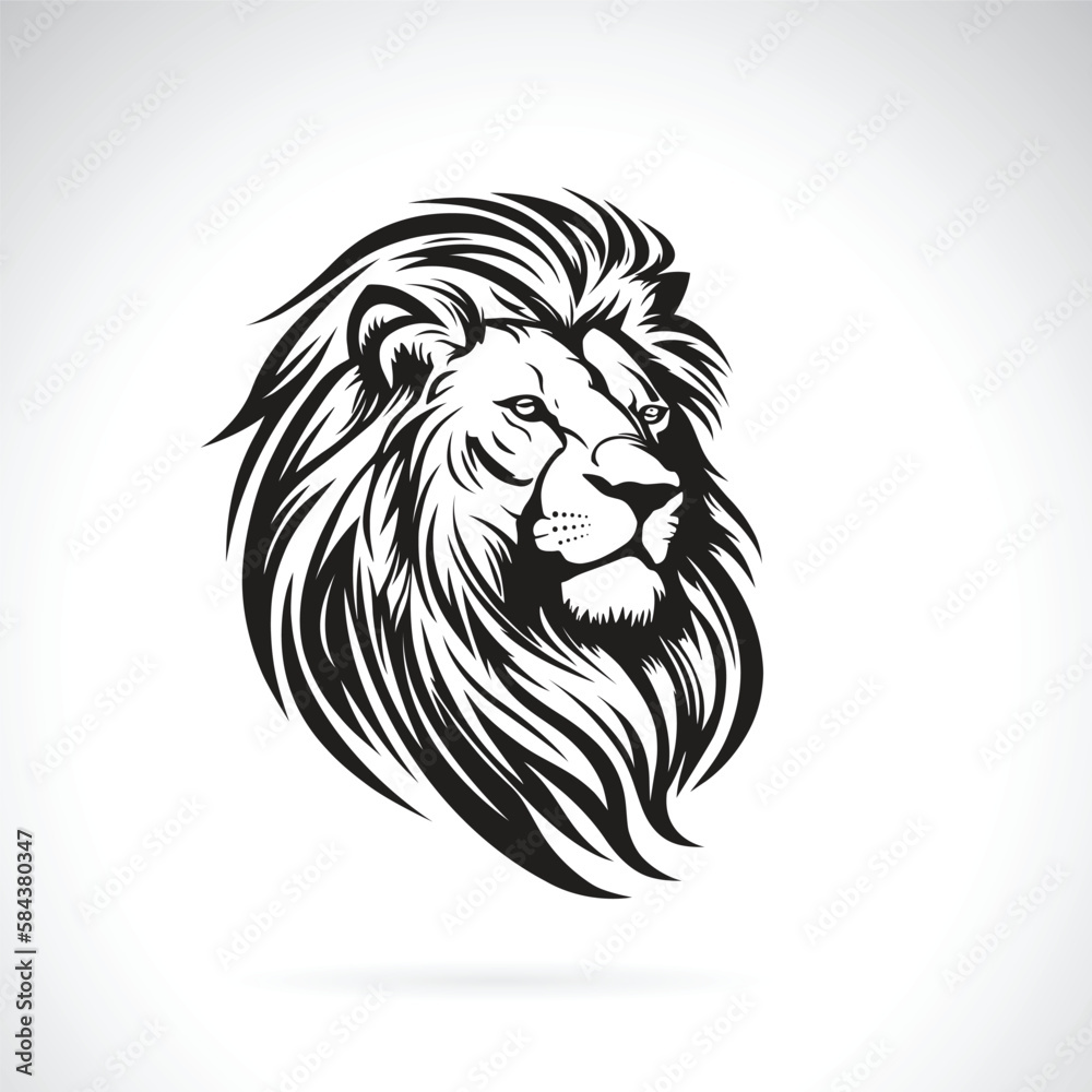 Vector of lion head design on white background. Easy editable layered vector illustration. Wild Animals.