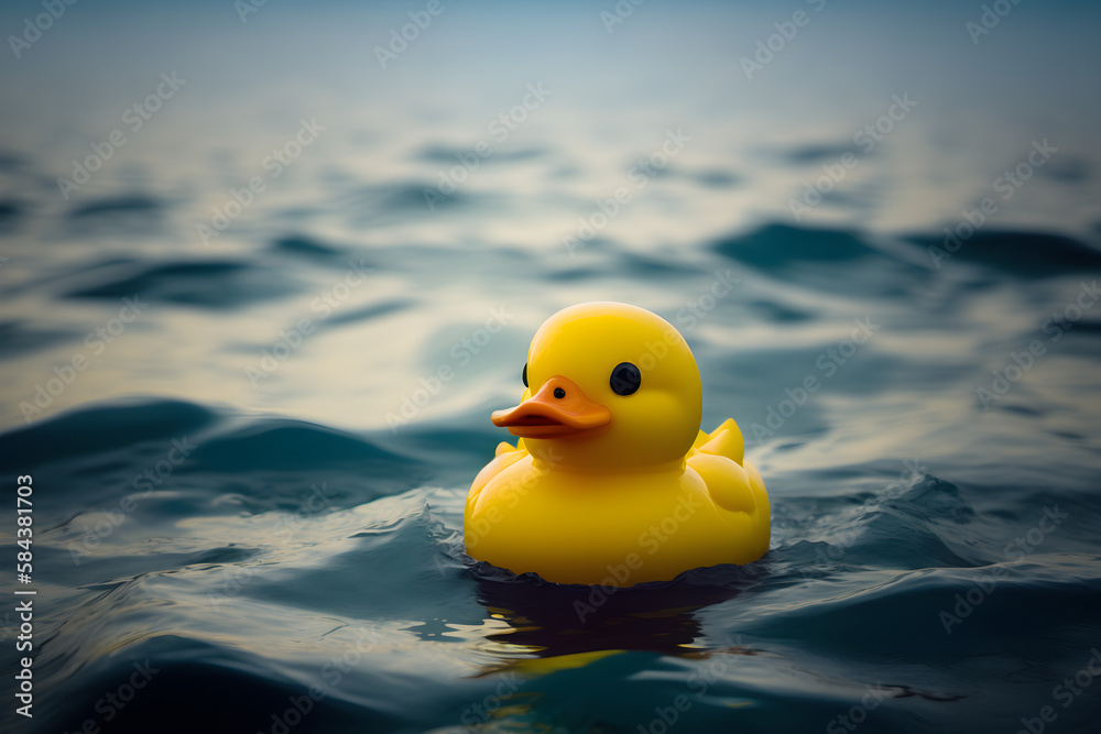 Yellow Rubber Duck in water - generative ai Yellow Rubber Duck in water - generative ai