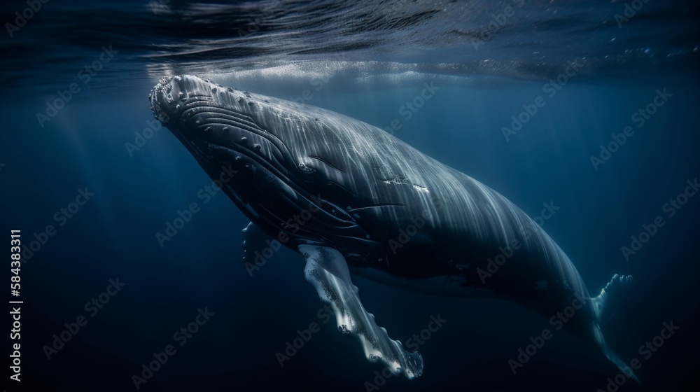 Naklejka premium AI Captivating Marine Wildlife: Stunning Shots of Creatures in their Oceanic Habitat